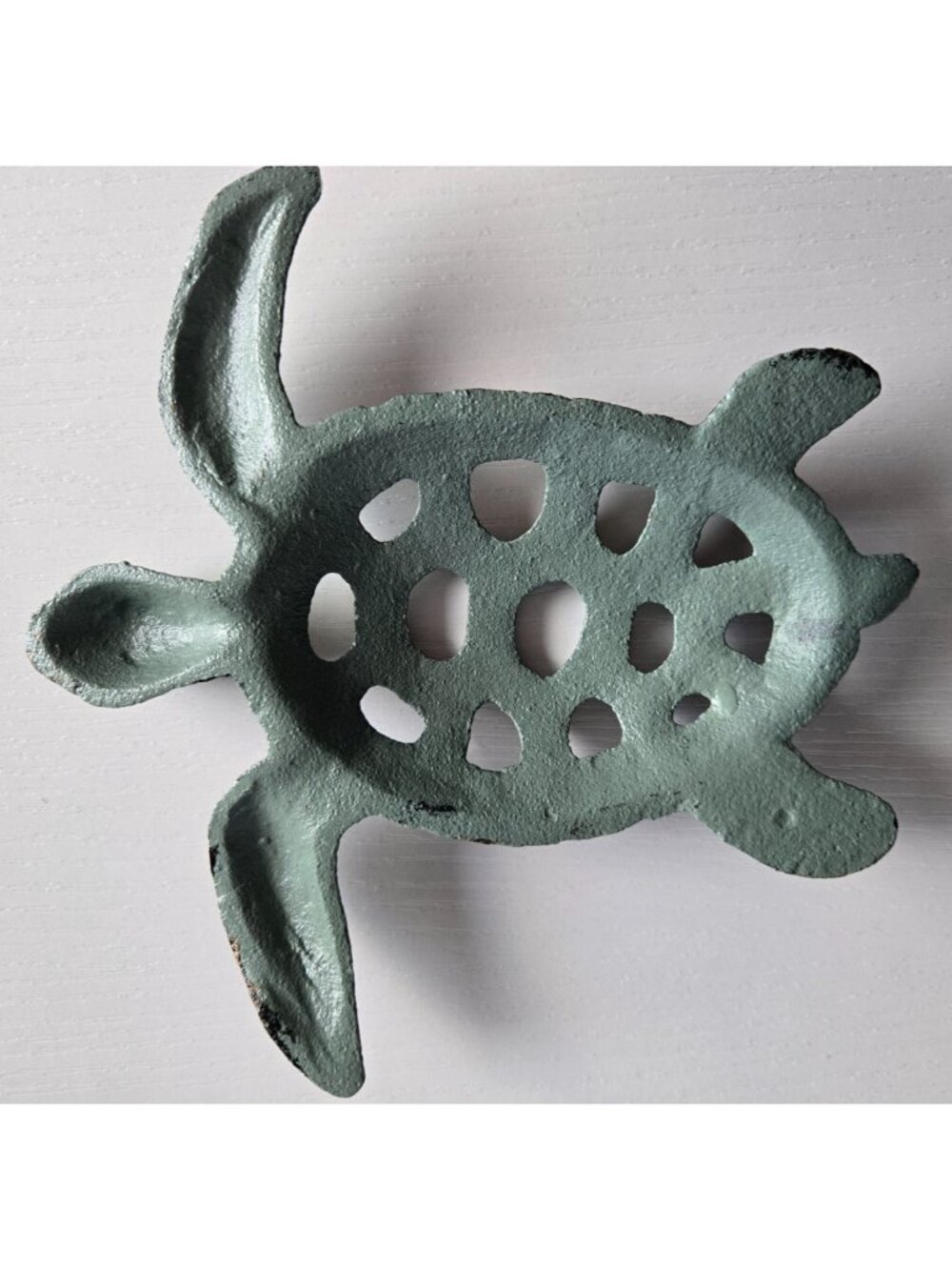 Sea Turtle Figurine Rustic Cast Iron Nautical Coastal Wall Plaque Beach Decor - Picture 2 of 5